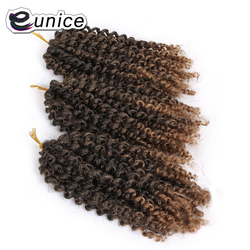 Eunice Hair 3strands/pack Mali Bob Crochet Braids Hair 8 inch Bohemian Style ombre 1B/#30 KINKY Curly Synthetic Braiding Hair: T1B/30