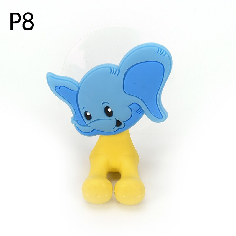 24 colors Wall Suction Holder Tool Animal Cute Cartoon Suction Cup Toothbrush Holder Bathroom Accessories Set: P8