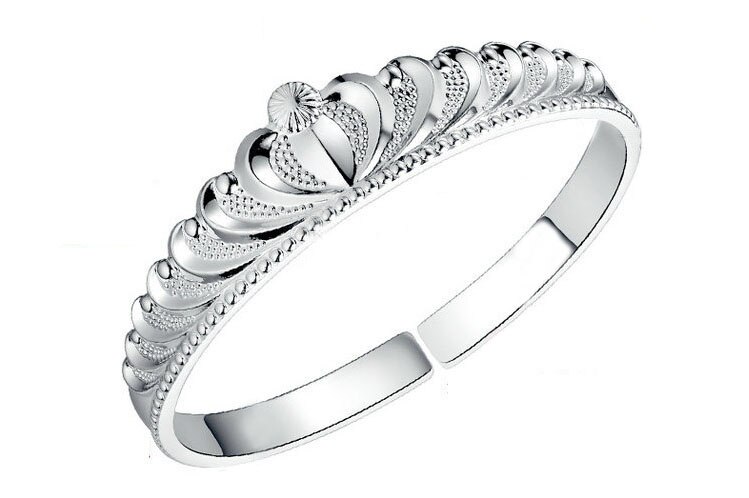 3PCS Bright Silver Color Plate Cuff Bangle Bracelet