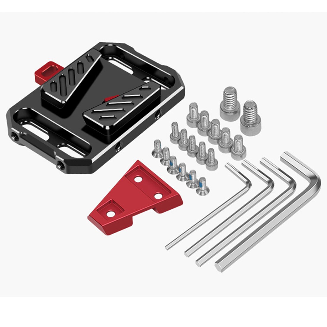 Aluminum Quick Release V-Lock Battery Mounting Plate w/ 15mm Rod Clamp For Photography DSLR Cameras Rig Rail Follow Focus System