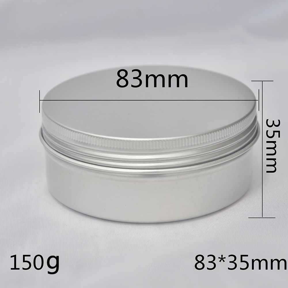 Boîte ronde vide en aluminium Portable, boîtes en métal et étain, bricolage crème argent, boîtier en aluminium, 5/10/15/20/30/50/60/80/100/110/150/200g