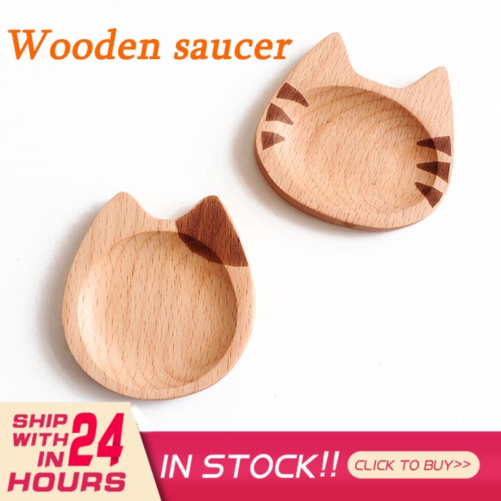 2 styl mini Kot kształt danie styl japońnarty kreskówka sosjerka kreatywne drewniane przyprawy kuchenne narzędzia Sushi musztarda płyta taca