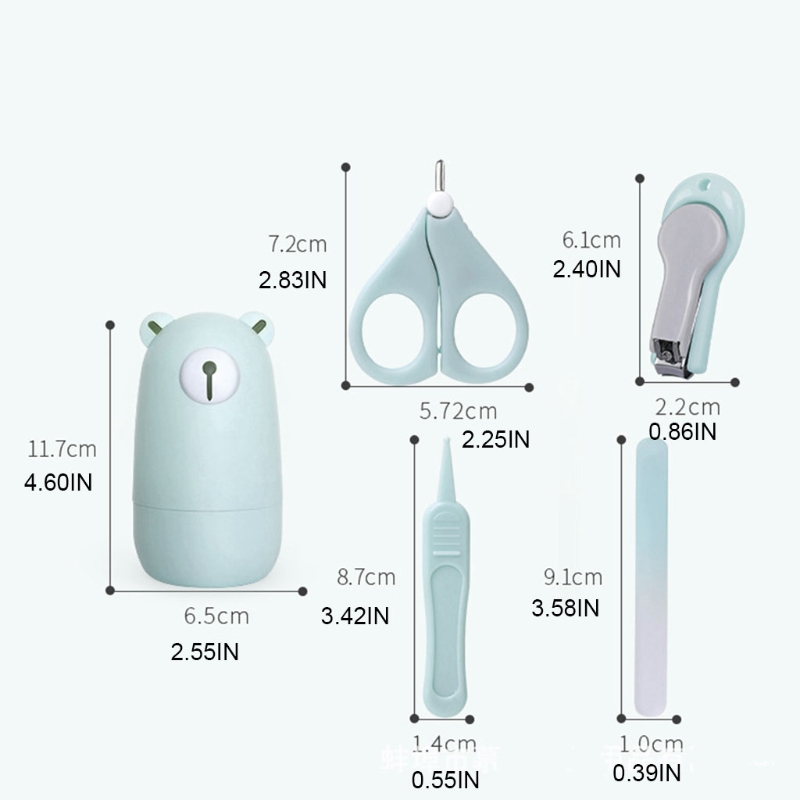 Baby Nagel Pflege einstellen Bausatz 5 Stück Nagel Schermaschinen einstellen niedlich Bär fallen Nagel Schermaschinen Pinzette Schere Nagel Datei für kleinkinder.