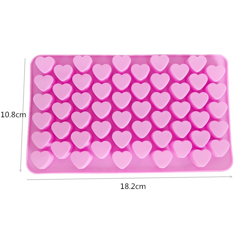 Molde de silicona en forma de corazón pequeño para pasteles, moldes de repostería de Chocolate, decoración para hornear DIY, molde de epoxi de cristal de cubitos de hielo de cocina, 55