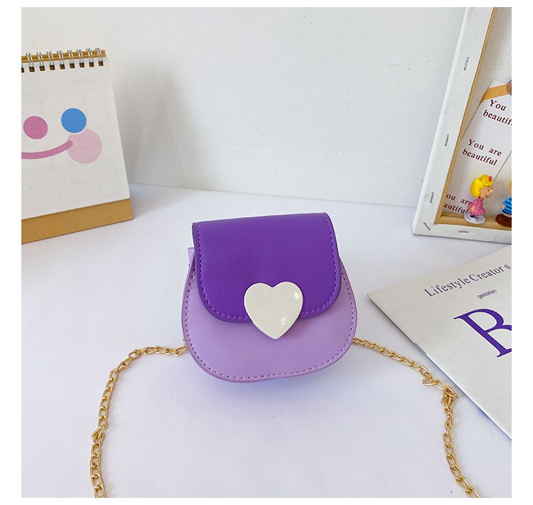 Mignon enfants Mini sacs à main et sacs à main automne hiver en cuir sacs à bandoulière pour bébé filles petite pièce pochette fille sac à main de fête: dark purple