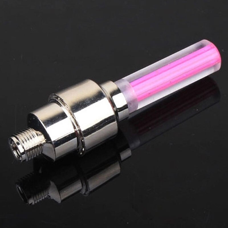Fiets Auto Wiel Tire Flesdop Spoke Flash Led Verlichting Lamp Waterdicht Leds Tyre Ventieldopjes Wiel Spaken Led licht: Pink