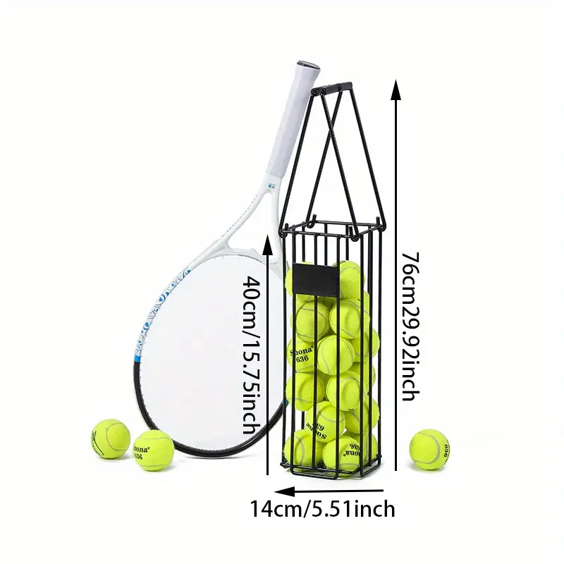 Recogedor de pelotas de tenis portátil, recogedor de pelotas , cesta de pelotas de tenis de presión rápida y descendente, práctico recogedor de pelotas