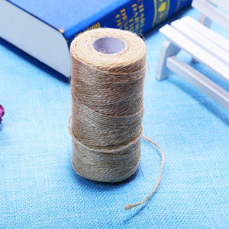 Cuerda de cáñamo tejida de Yute Natural, caja de , marco de fotos, artesanía, recuerdo de boda, adorno de decoración, 50/80/100M