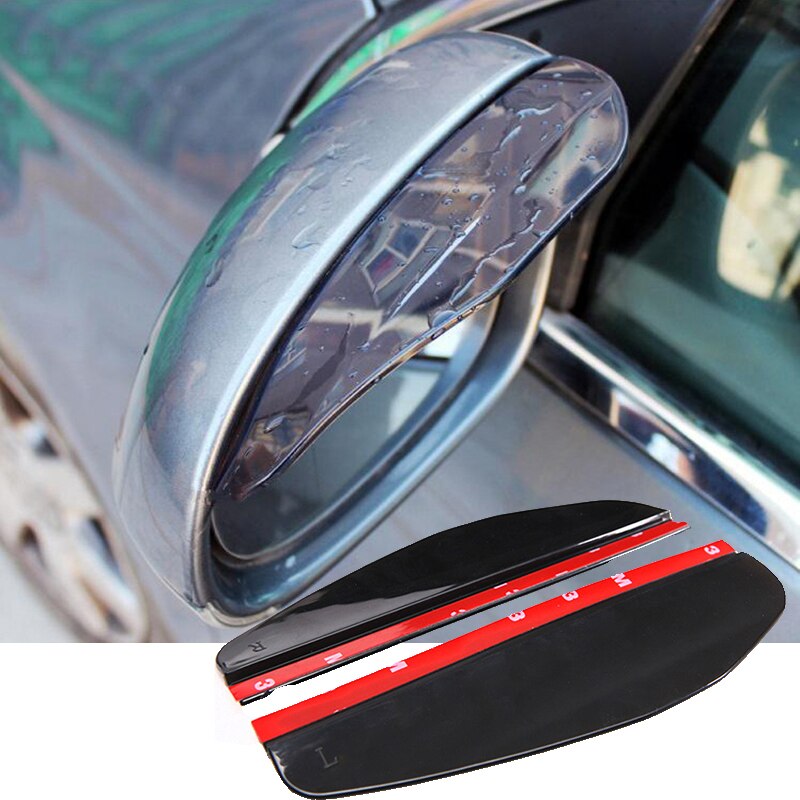 2 szt. Naklejka na samochodowe lusterko wsteczne przeciwdeszczowe osłony na lusterka obczne czarne przezroczyste elastyczne pcv deszcz ostrze uniwersalne automatyczny osłona przeciwdeszczowa akcesoria