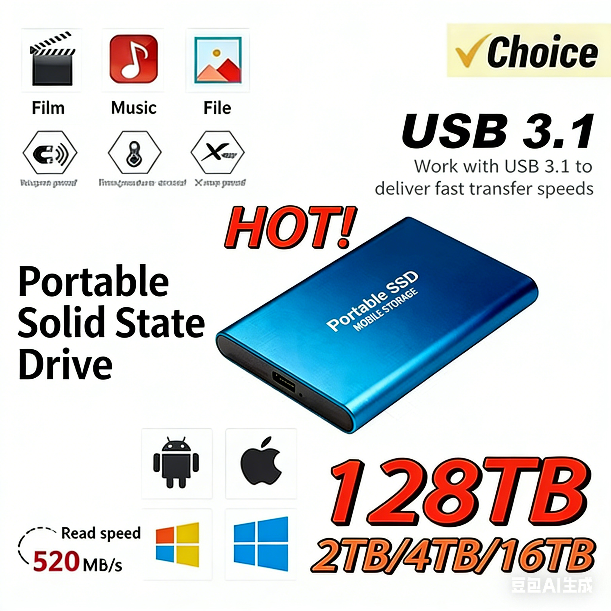 Bærbar ssd 1tb 2tb 4tb 16tb ekstern harddisk høj originalt drev til pc bærbare computere mac telefoner hurtig hastighed holdbar