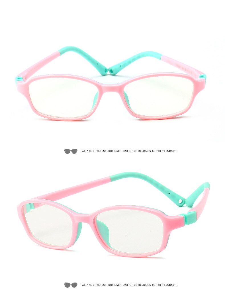 Vcka børn anti-blå lys briller ramme  tr90 computer pige spil beskyttelsesbriller dreng silikone børn ultralette briller: 1