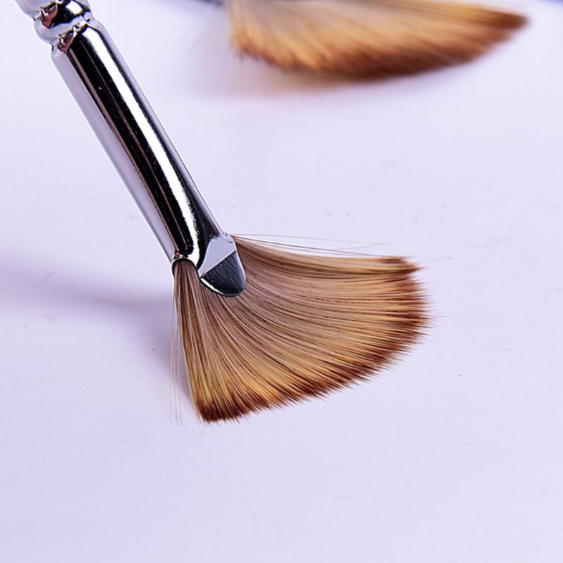 3 Fan-shaped Copper Tube Mixed Color Watercolor Brush Set Art Supplies Painting 1XCB