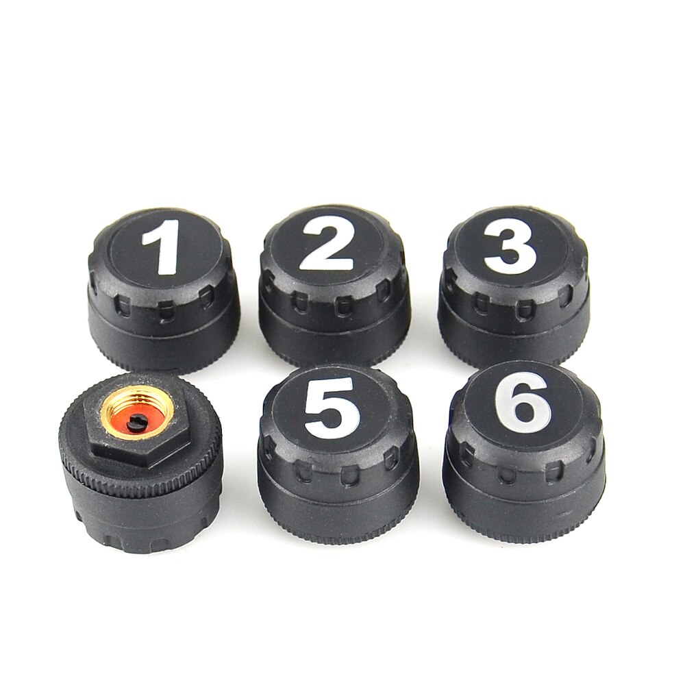 Truck TPMS Tire Pressure Monitoring System TPMS Solar Charge with 6 External Sensors Digital LCD Tyre Temperature Alarm Monitor