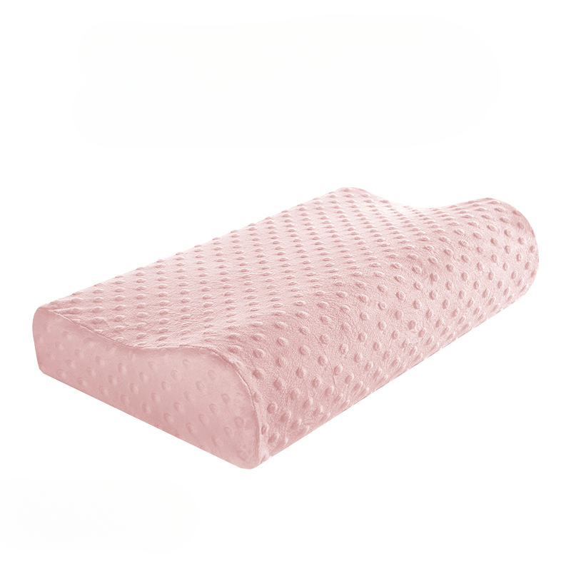 Almohada larga de espuma viscoelástica, almohada de cama, protección del cuello, almohada de maternidad en forma de rebote lento para dormir, almohadas ortopédicas: 45 x 70 / Rojo