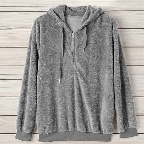 PatPat Reine Farbe Woll Hoodie Herbst Beiläufige Frau Kleidung oben Mantel Jacke Freizeit und Komfort: grau / M
