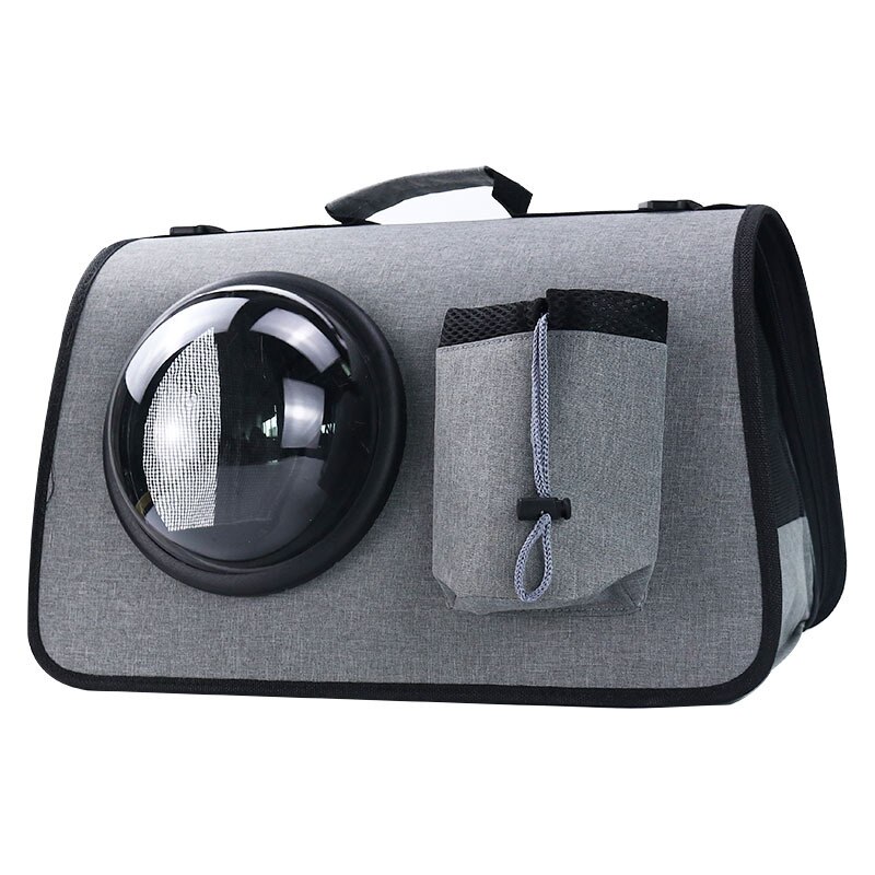 Foldable Breathable Carrier Portable For Cat Bag For Outing Messenger Pet Bag One-Shoulder Cat Transport Cage Outdoor House: light gray
