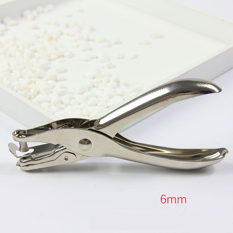 Hand-held Enkele Perforator Metalen Ronde Perforator Star Heart Shape losbladige Papier Cutter Voor Scrapbooking album Ring Supply: silver 6mm