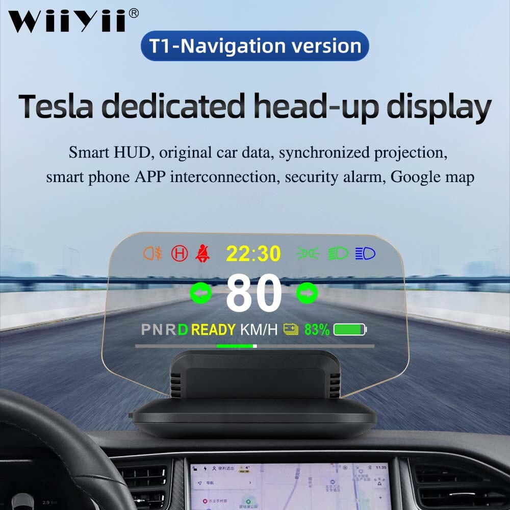 Hud  t1 head up display spejl navigation diagnostiske værktøjer indikatorlampe køretøj hastighed tågelygte til tesla model 3