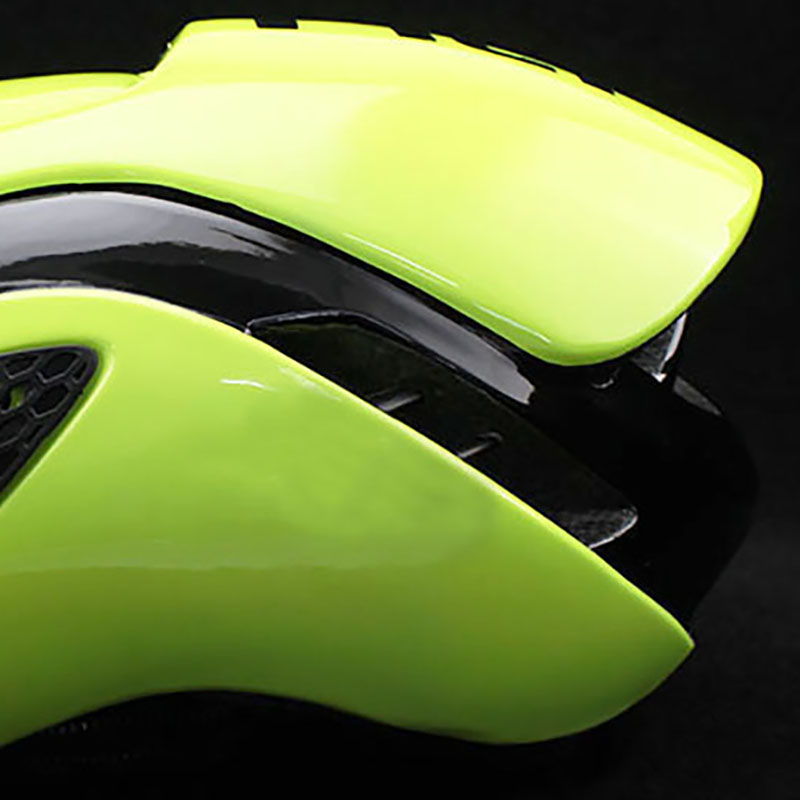 Casco de bicicleta Aero TT de 300g, casco de seguridad para deportes de bicicleta de carretera, casco de prueba de tiempo en molde para carreras para hombres: l / YELLOW
