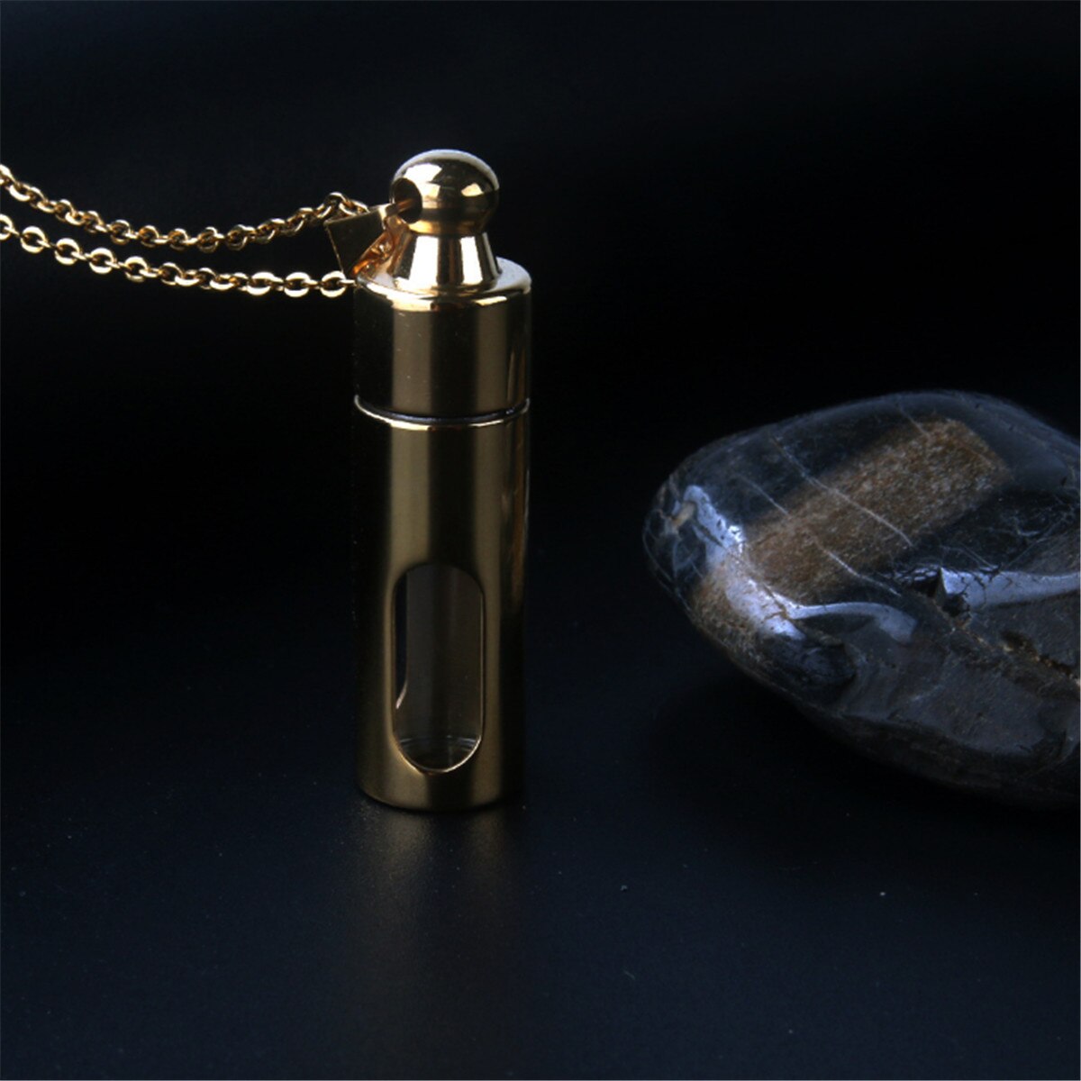Colgante collar de hombre, urna de ceniza, cremación conmemorativa, contenedor de vidrio de acero inoxidable