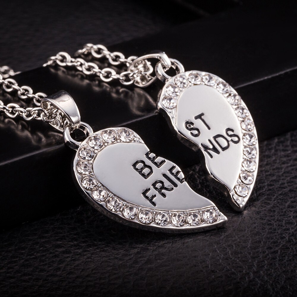 2020 di modo di Coppia in Acciaio Inox BFF Collana per Le Donne Coppia D'argento di colore migliore Amico Collane Pendenti con Gemme E Perle Gioielli collares: SL