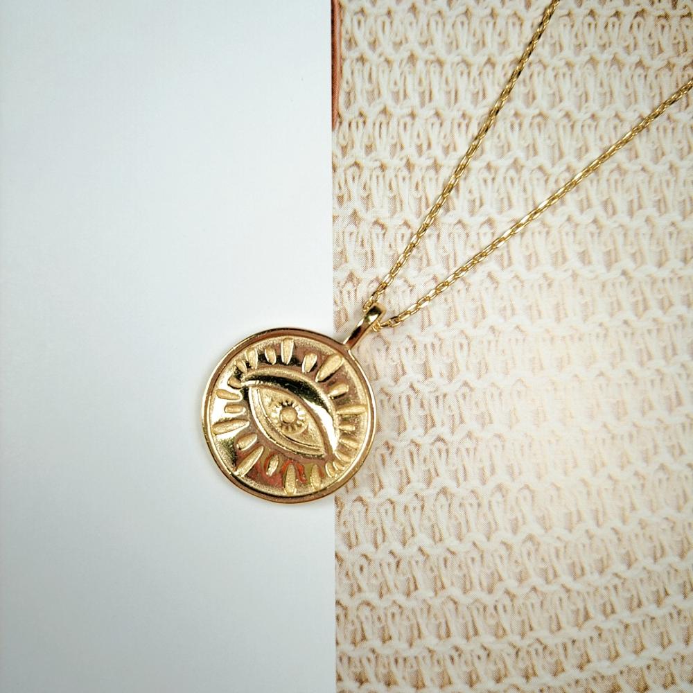 925 Sterling Zilver Goud Turkse Eye Hanger Ketting Ronde Eenvoudige Coin Choker Korte Keten Minimalistische Ketting Geluk Sieraden