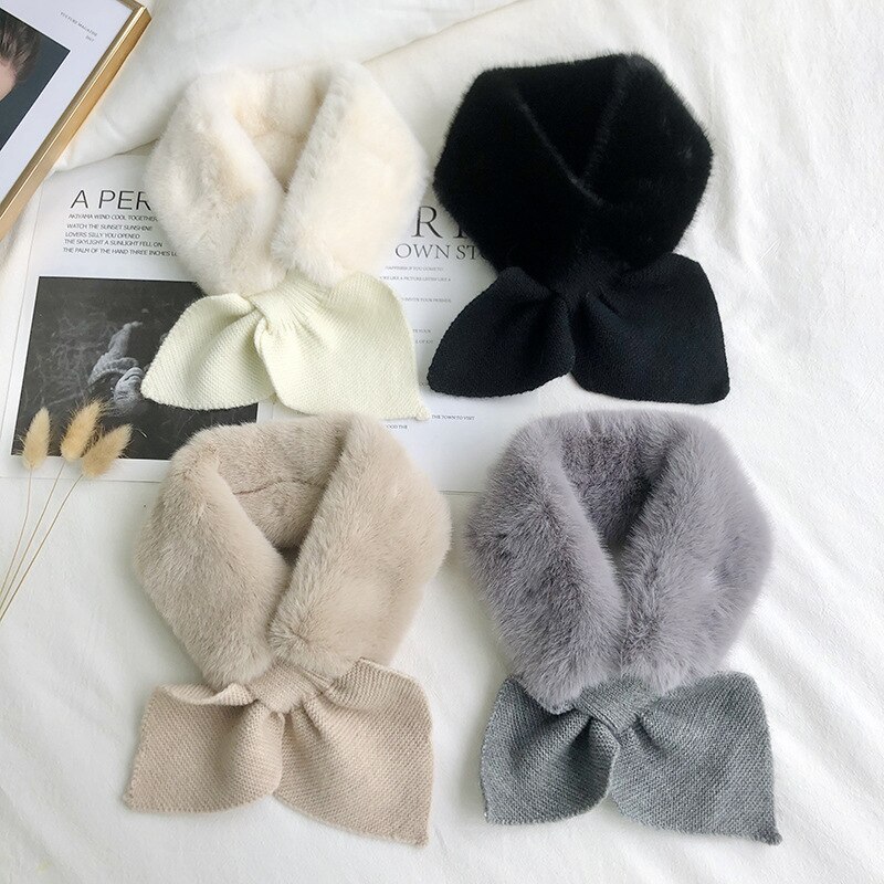 Écharpe de cou Imitation de cheveux de lapin, chaude, en peluche épaisse, silencieux, Collocation de tissu, nouvelle Version coréenne, hiver