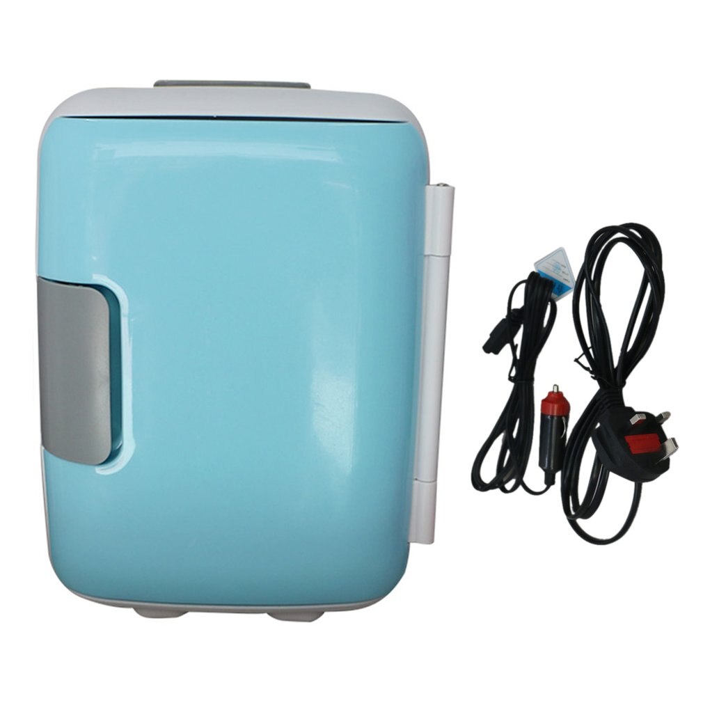 1Pcs Universal 4 Liter Portable Compact Personal Fridge Cools & Heats Fridge for Bedroom Office Car Dorm Four Seasons: blue UK