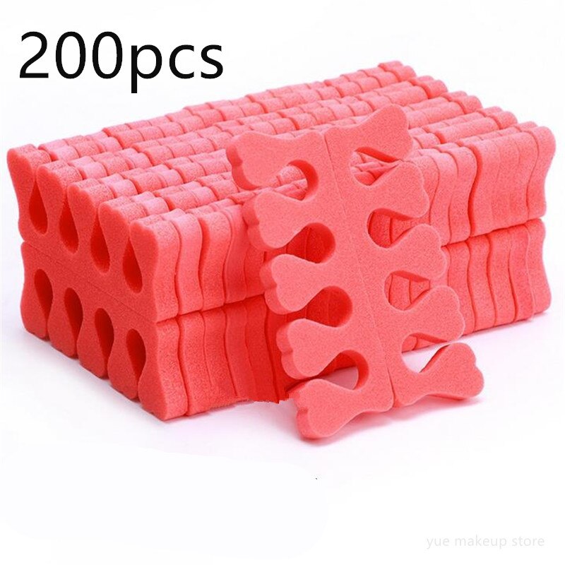 100/200/500pcs Soft Foam Pedicure Toe Separators Nail Art Finger Separators Toe Stretcher For Toe & Finger 20#: 200pcs red