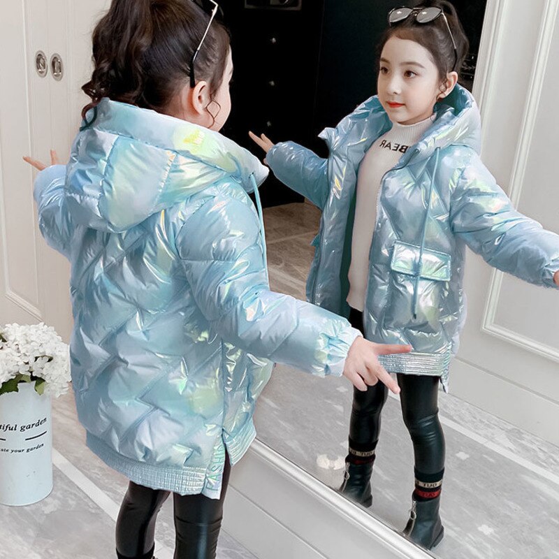 Bambini scuola invernale ragazze abbigliamento per bambini giacca lunga abiti da ragazza cappotto spesso con cappuccio tuta da neve senza lavaggio capispalla cappotto Parka