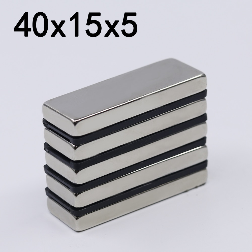 1/2/5/10Pcs 40X15X5 Neodymium Magneet 40Mm X 15Mm X 5Mm N35 Ndfeb Blok Super Krachtige Sterke Permanente Magnetische Imanes