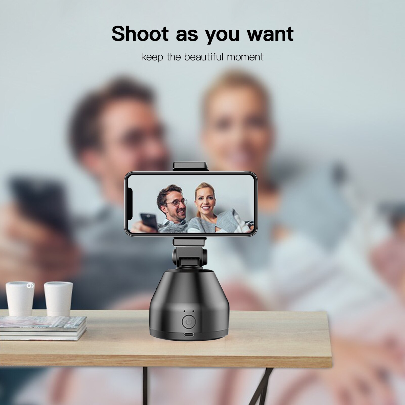 Auto Smart Shooting Selfie Stick 360° Object Tracking Holder All-in-one Rotation Face Tracking Camera Smartphone Holder