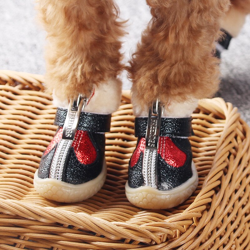 Hondenschoenen, hondenlaarzen 4 stks/set honden winterschoenen regen sneeuw waterdichte slofjes sokken rubber -slip schoenen voor kleine puppy's schoenen accessoires (kleur: blauw, maat: 1 Hondenschoenen, hondenlaarzen 4 stks/set honden winterschoenen regen sneeuw waterdichte slofjes sokken rubber -slip schoenen voor kleine puppy's schoenen accessoires (kleur: blauw, maat: 1