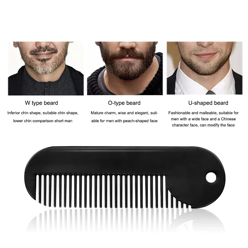 Mini peine de bolsillo para Barba, cepillo de afeitar de Metal para hombres, herramientas portátiles para el cuidado del vello Facial, peines para bigote para el hogar y viajes