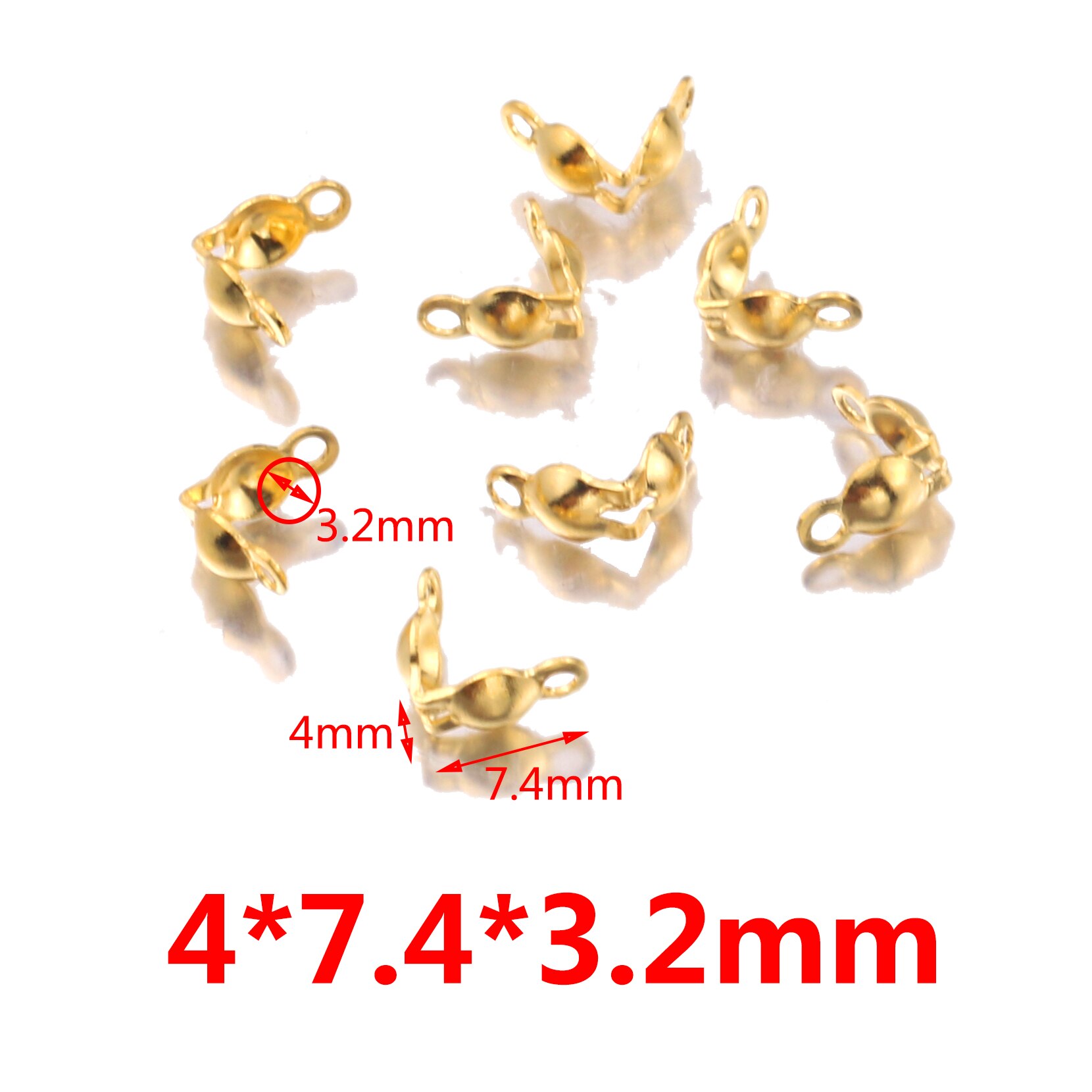 50 teile/los Stecker Verschluss passend zu Edelstahl Ball Kette Kalotte Ende Crimps Perlen Anschluss für DIY Schmuck Machen Supplie: A4