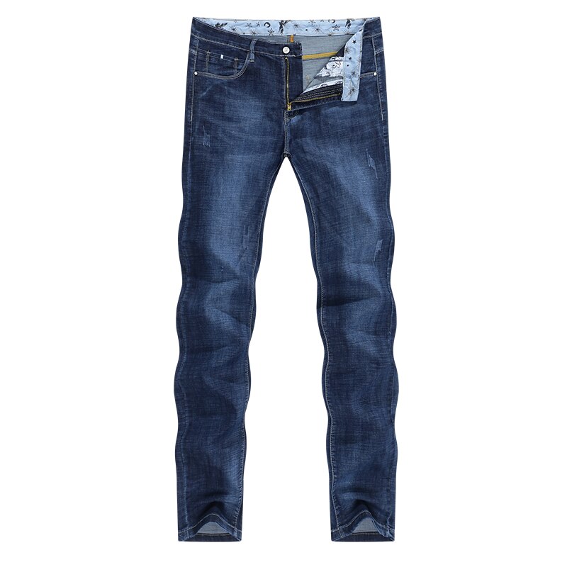Kstun sommarjeans för män stretch ljusblå jeansbyxor slim straight regular fit casual herrkläder: 34
