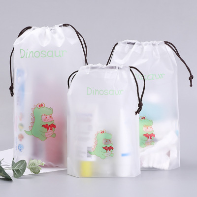 Cute Transparent Waterproof Travel Cosmetic Bag Women Makeup Case Bath Make Up Organizer Toiletry Wash Beauty Kit Storage Pouch: dinosaur / 20.4X15.8CM