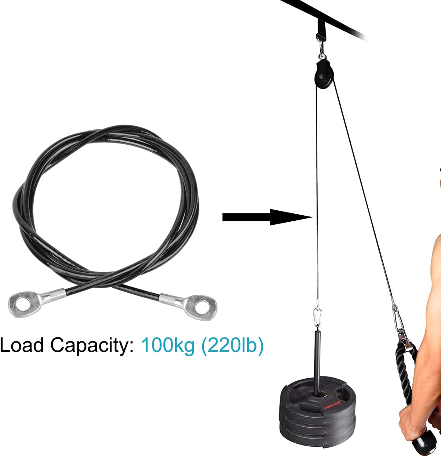 Household Fitness Bike Spare Tire Durable Wire Rope High Strength Wire Rope Tractor Detachable Strong Wire Rope FitnessEquipment