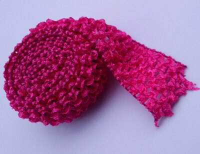 1.5 Inch Wide Crochet Headband Elastic Bands 1 Meter For Tutu Skirts Hair Bands Crochet Elastic Waistband By The Meter: Hot pink 1 meter