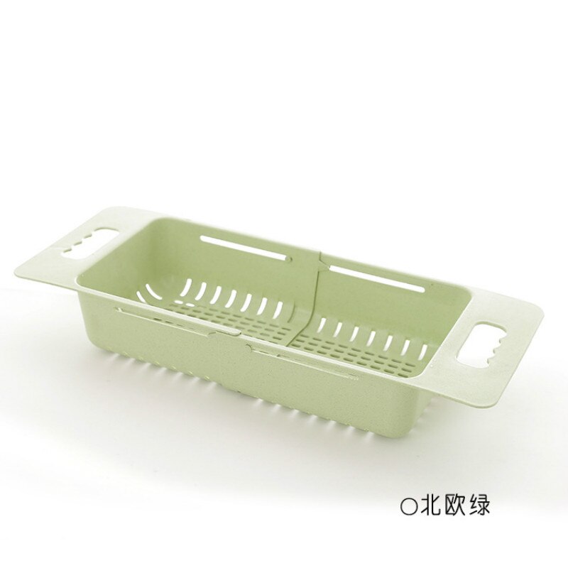 Intrekbare wastafel, afvoer rack, opslag rack, keuken, plastic kom, eetstokjes rack, huishoudelijke groente opbergrek, kom rack: green