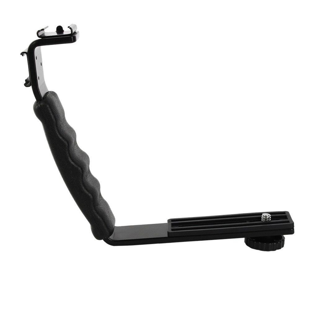 Photo Flash Video Camera Grip Handle L Shape Type Tripod Bracket With 2 Standard Side shoe Mount the holder DSLR