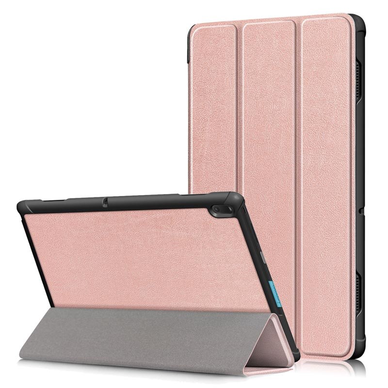 For Lenovo Tab E10 TB-X104F Case Tri-Fold Flip Stand Magnetic Cover Tab E10 E 10 X104 X104f Tablet TabE10 Solid Color Shell: Rose Gold