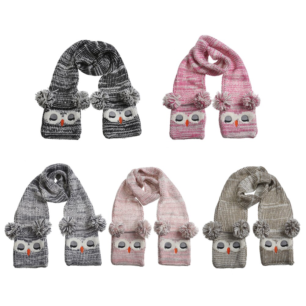 Cartoon Autumn Winter Children Scarf Cute Shawls Thick Warm Neck Soft Wrap Scarves Knitted Neck Warmer for Outdoor Camping