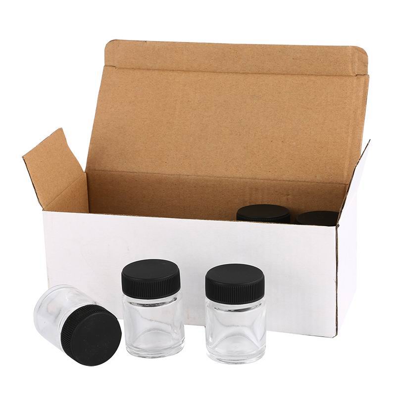 10 Stks/set Lege 22cc Glazen Pot Flessen Met Plastic Deksels Vervanging Potten Opslag Verf Flessen Airbrush Deksel Adapter Assemblages