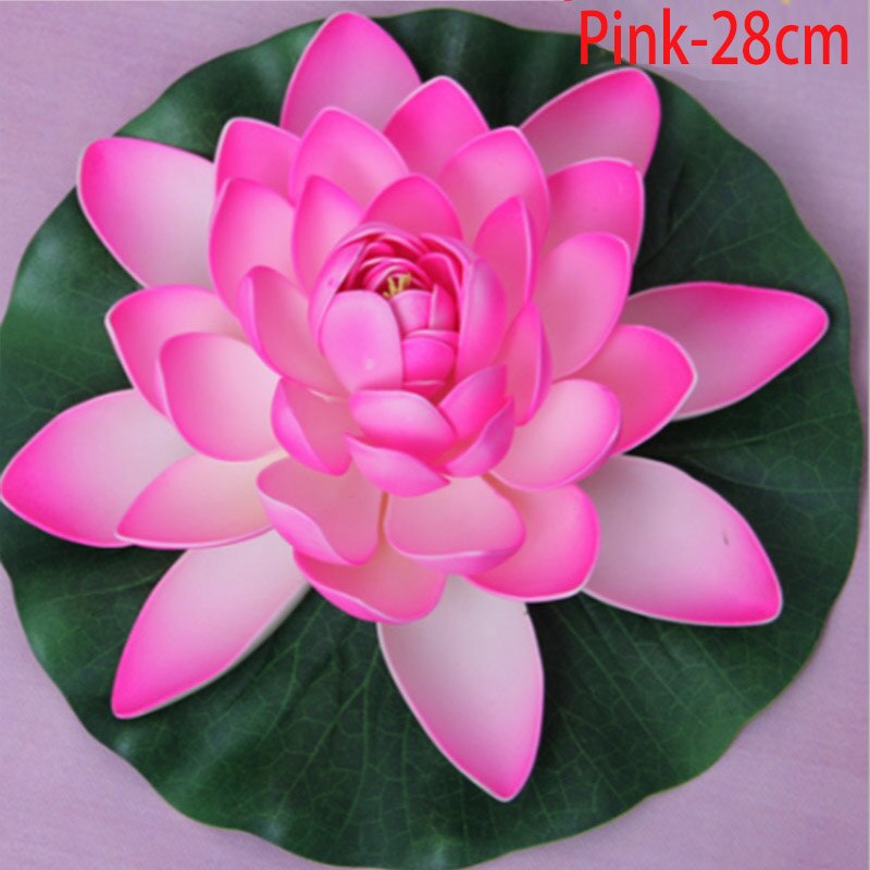 Künstliche Wasser Lilie Schwimm Blume Teich Anlage Ornament 10/18/28cm Hochzeit Heimat Garten Party Dekorationen: Rosa 28cm