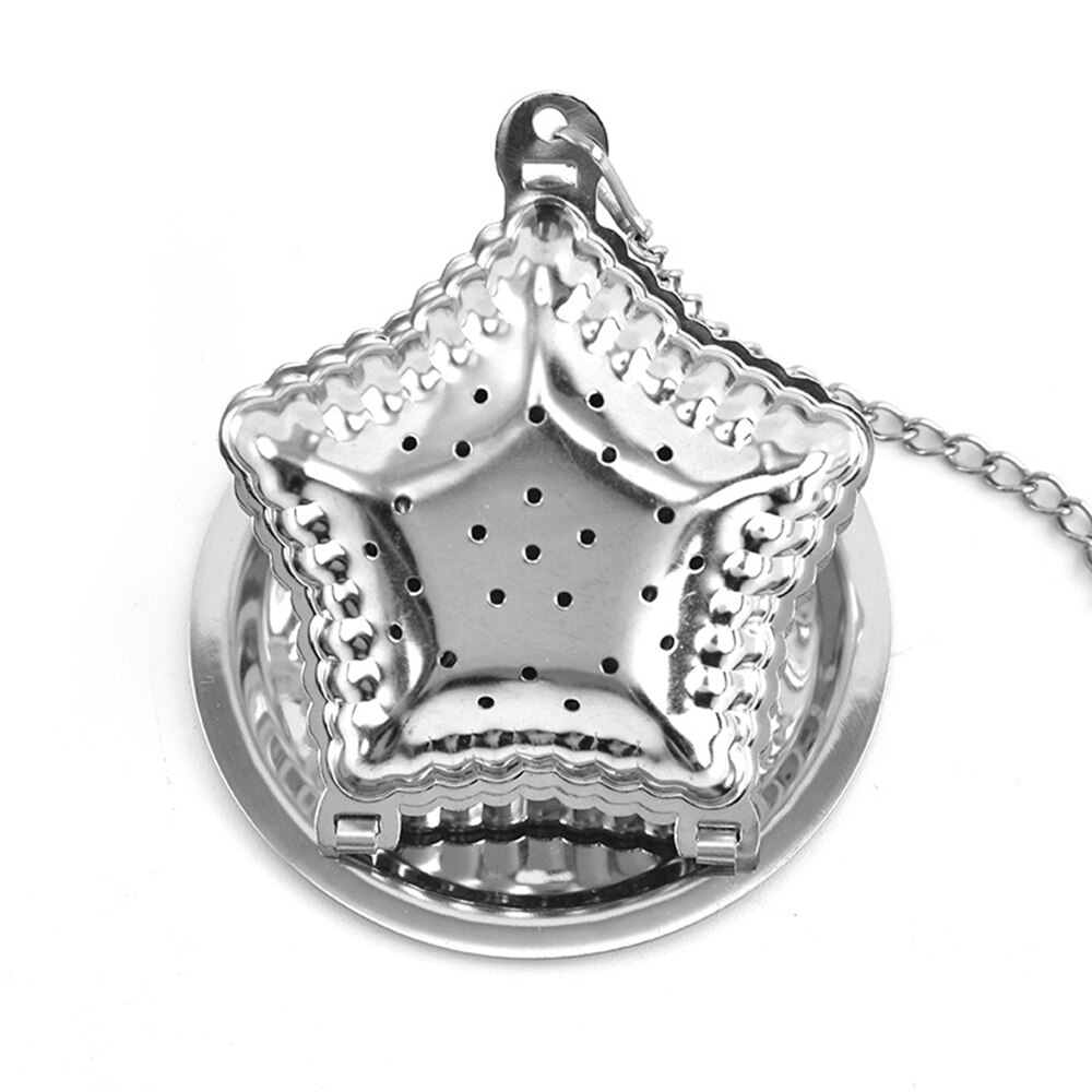 1 Pc Star Moon Tree Shapes Tea Infuser Stainless Steel Reusable Metal Tea Bag Filter Tea Strainer: 2