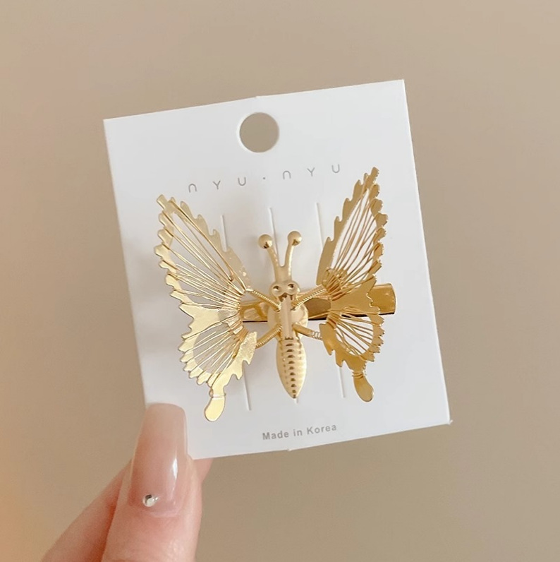 Pinza de pelo de mariposa de actividad creativa para mujeres y niñas, pinzas para el pelo de mariposa con gradiente de diamantes de imitación exquisitos, accesorios bonitos para el cabello: Púrpura