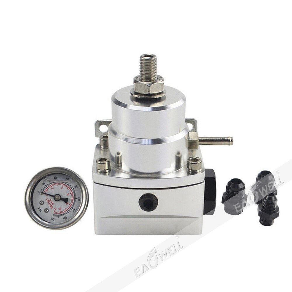 AN6 Hoge Druk Brandstof Regulator W/Boost-8AN 8/8/6 Efi Fuel Pressure Regulator Met Gas Gauge vacuüm Boost Poort