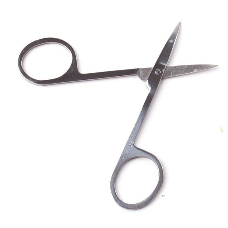 2pcs Mini Portable Eyelash Remover Scissors Cutter Steel Curved Edge Makeup Eyebrow Trimmer