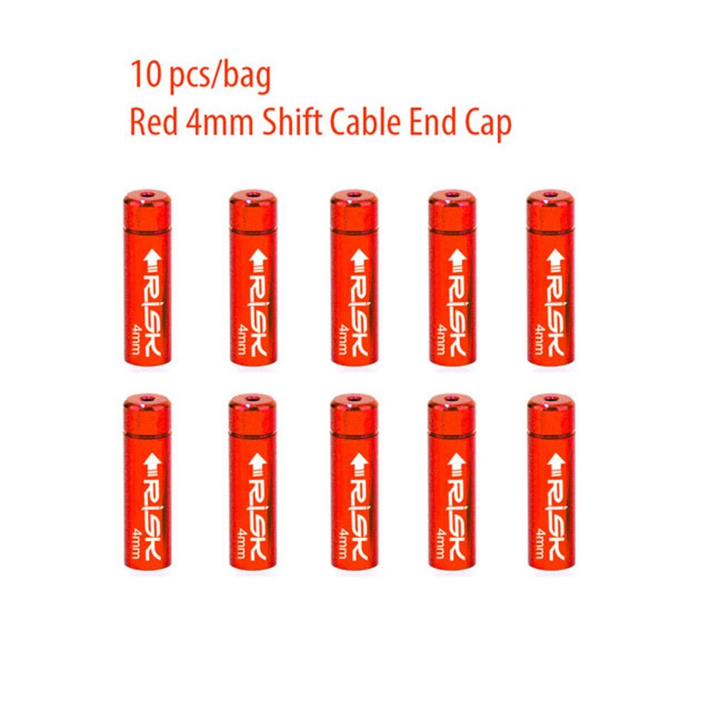 10pcs Cable Caps For Bike Bicycle 4mm 5mm Derailleur Shift Brake Cable End Cap Housing Ferrules Crimps Dust Cover Wire Tip: Red1